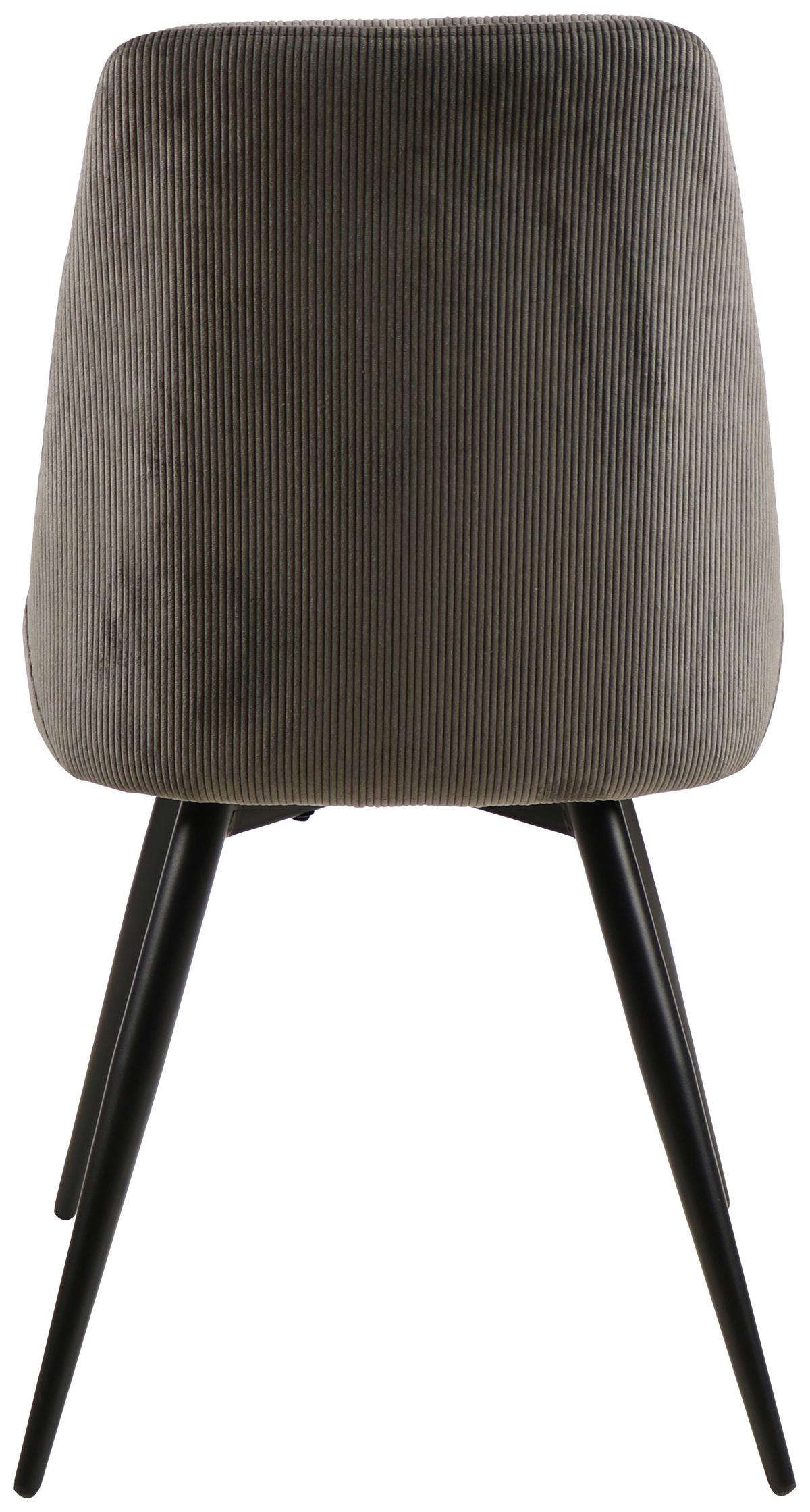 4er Stuhl-Set Corinna Bezug: Kord, Grau - Schwarz/Grau, MODERN, Holz/Textil (49/88/59cm) - MID.YOU