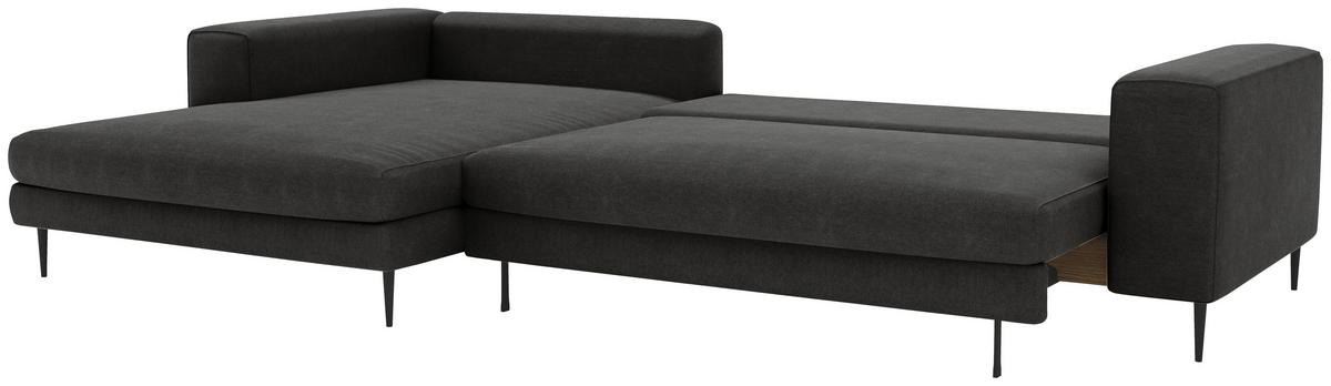 Eckschlafsofa Aurora II - Schwarz/Graphitfarben, MODERN, Textil (170/315cm) - Trendmanufaktur