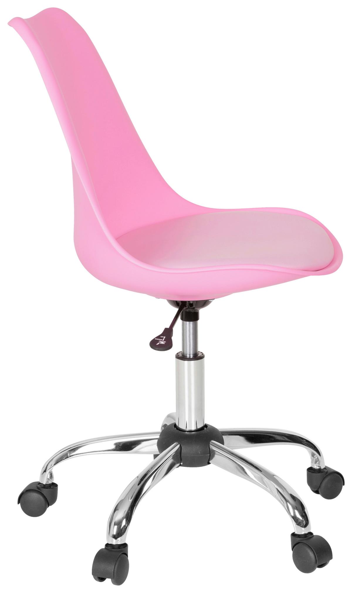 Drehstuhl Fancy pro Lederlook Pink bis 80kg - Pink, MODERN, Kunststoff/Textil (48/86/54cm) - MID.YOU