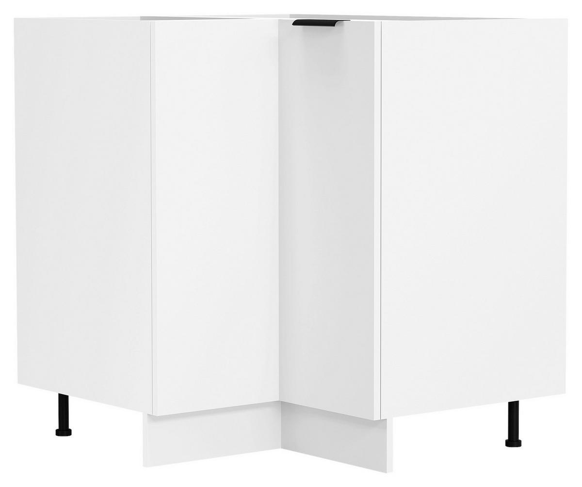 Eckunterschrank Fasola Weiß B: 76 cm - Weiß, Trend, Holzwerkstoff/Kunststoff (76/93/76cm) - MID.YOU