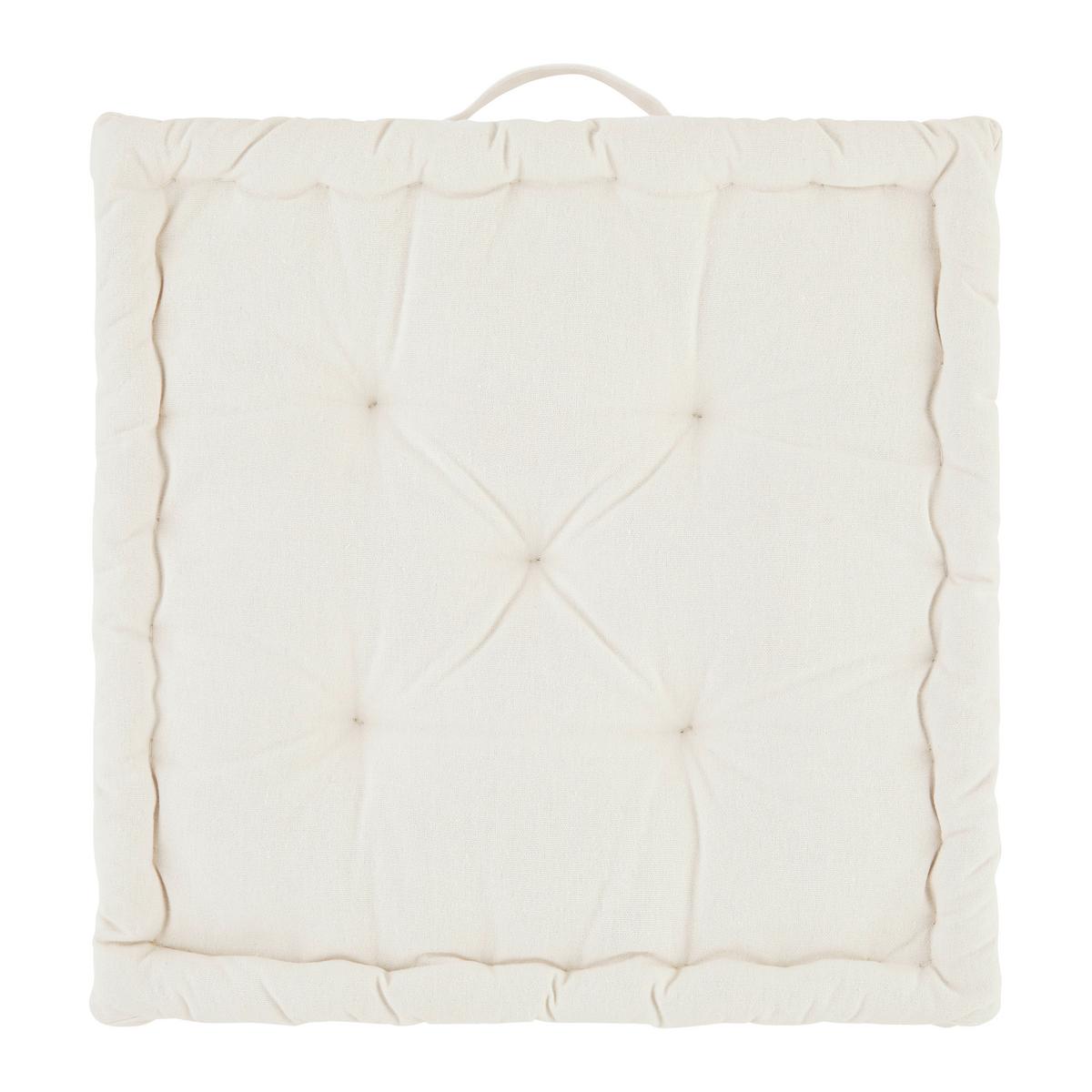 Hrubý sedák Bo, 40/40/6cm, sivobiela - prírodná farba, textil (40/40/6cm) - Modern Living