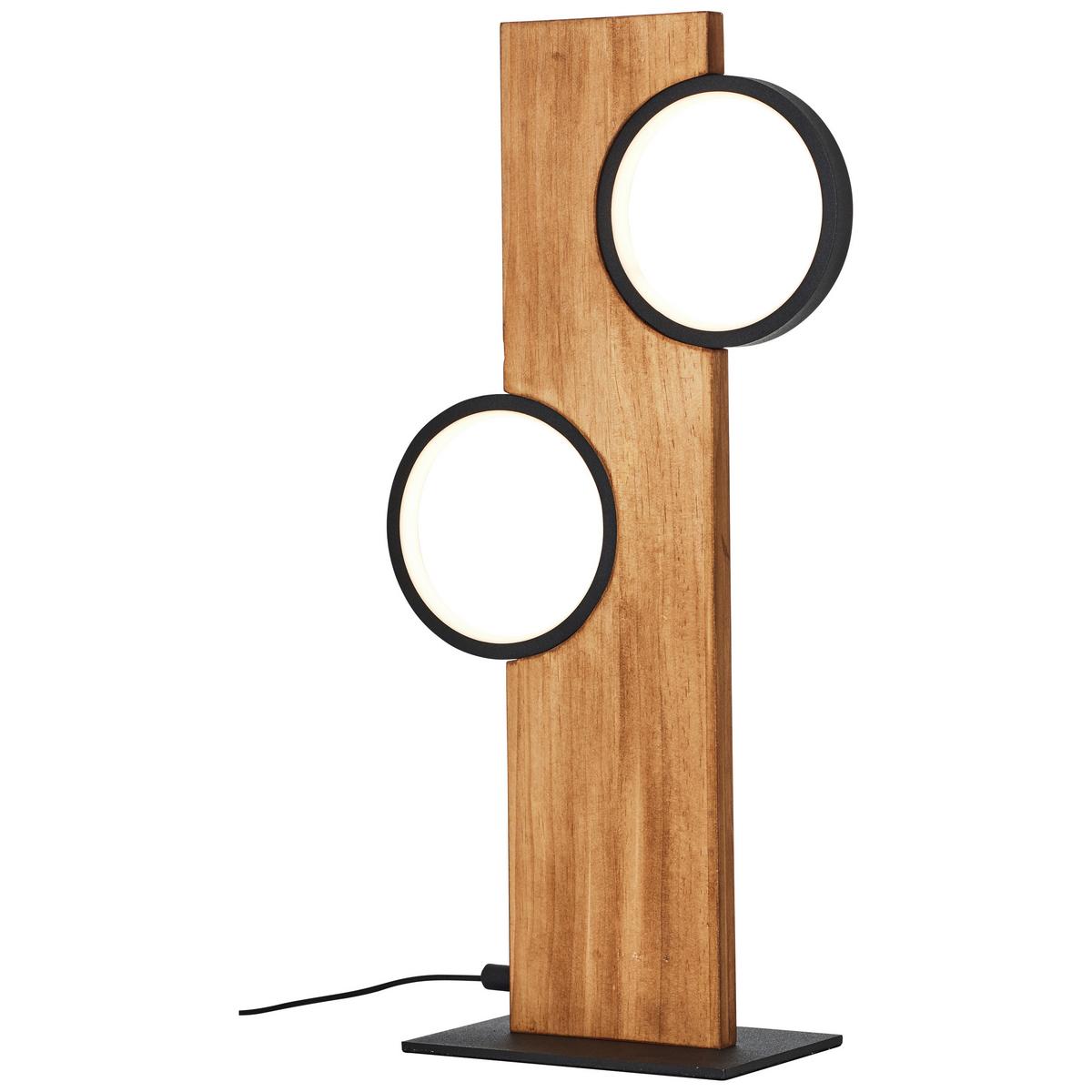 LED-Tischleuchte G99934/76 Cheesy - Hellbraun/Schwarz, Natur, Holz/Metall (50,4/25/12cm) - Brilliant