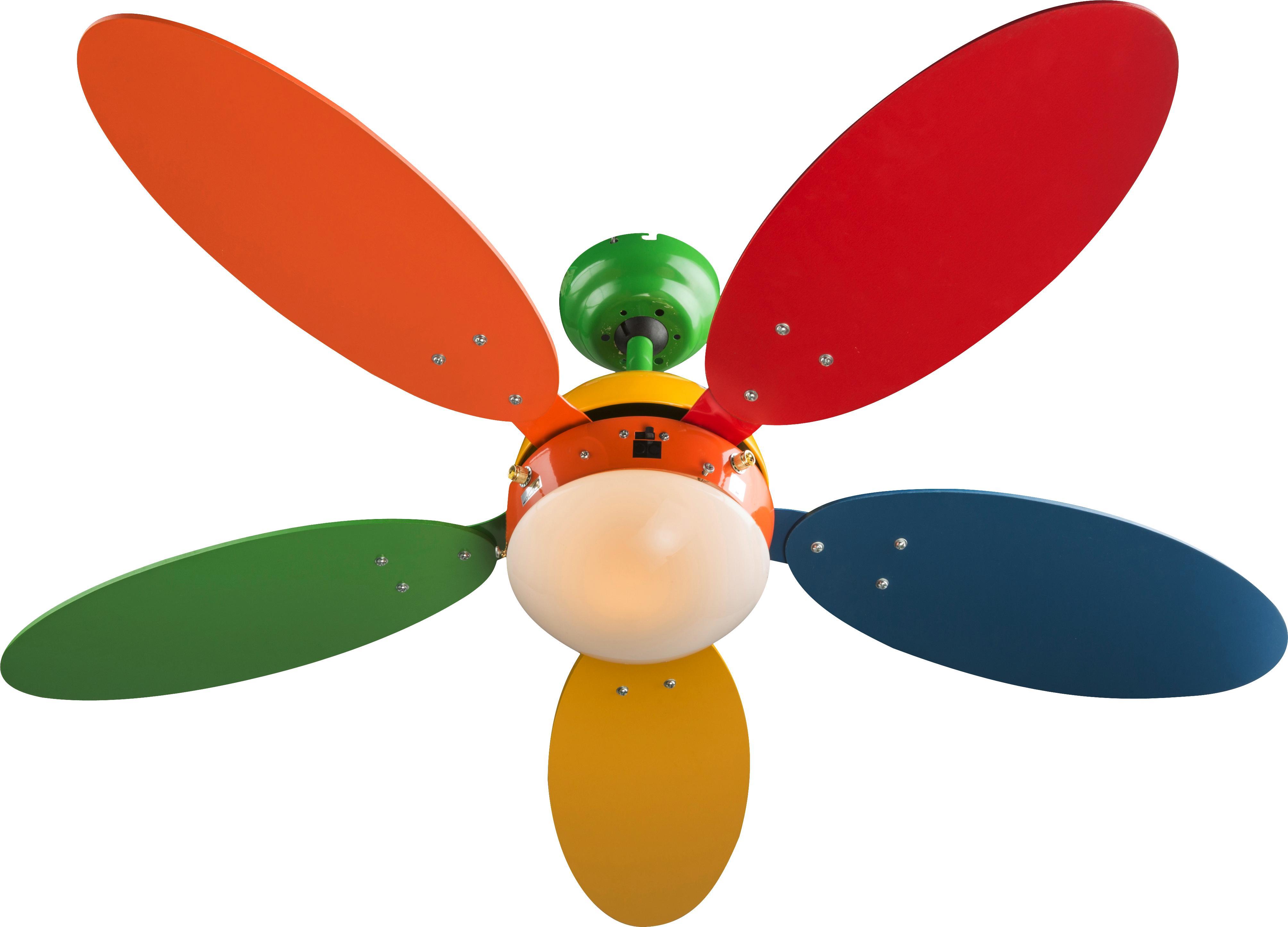 Deckenventilator Boni - Multicolor, KONVENTIONELL, Glas/Holz (106,6/37cm)