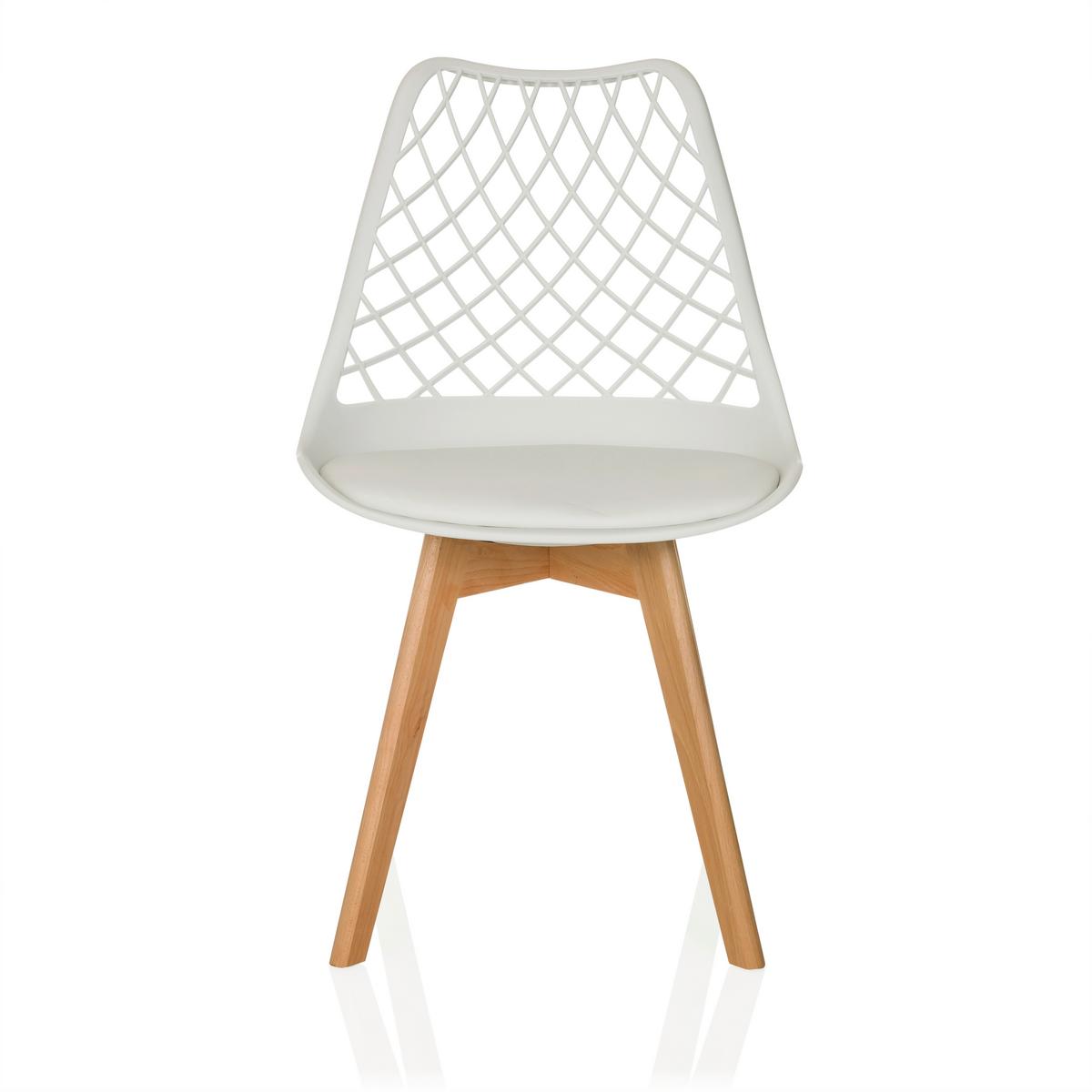 Armlehnstuhl Scandi Hol Weiß B: 49 Cm - Buchefarben/Weiß, MODERN, Holz/Kunststoff (49/81/53cm) - MID.YOU