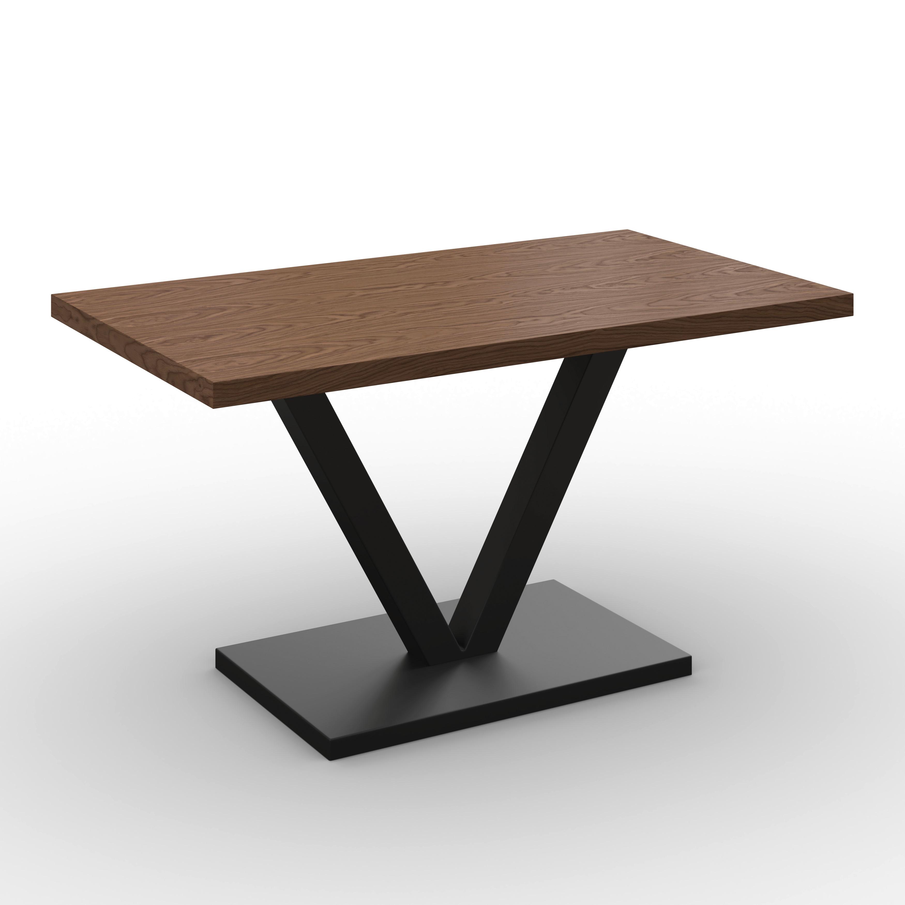 Jídelní stůl Loca, 140 - černá/barvy vlašských ořechů, Moderní, kov/dřevo (140/76/80cm) - Bessagi Home