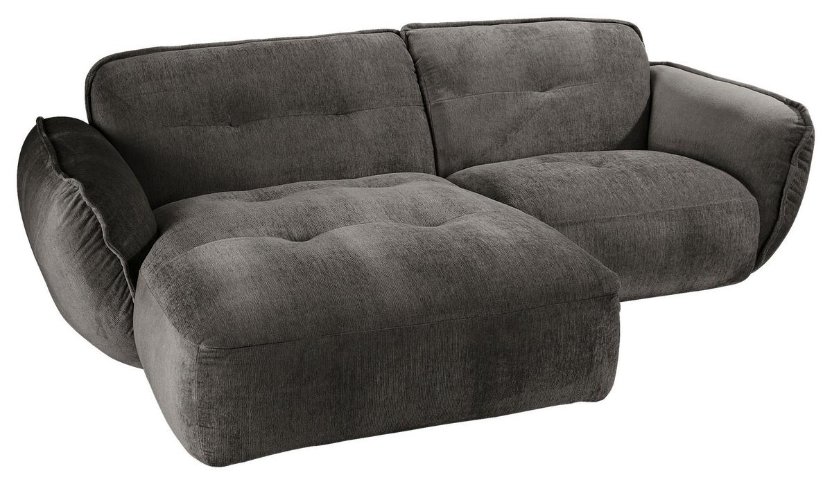 Ecksofa Fluffy Anthrazit S: 184x269 Cm - Anthrazit/Schwarz, MODERN, Textil (184/269cm) - Trendmanufaktur