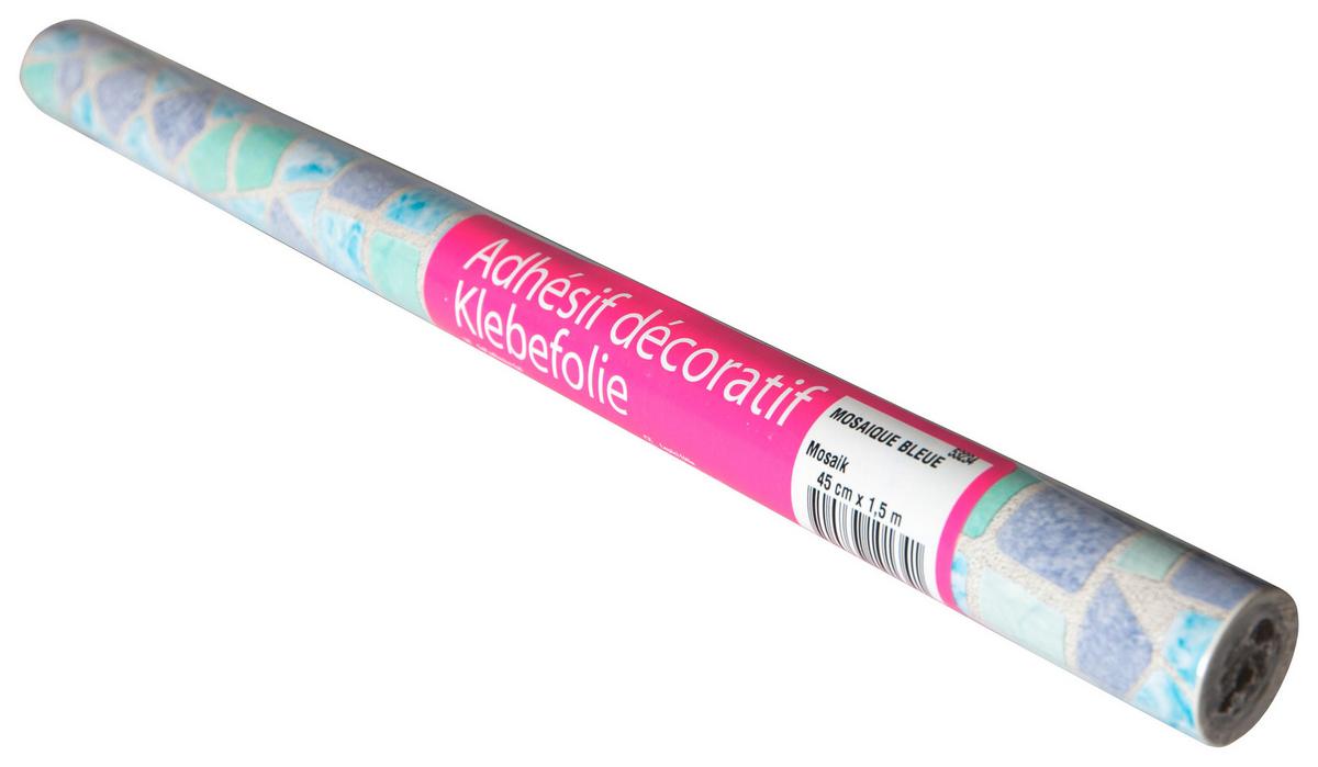 Klebefolie Mosaik Blau Basic-Line 45x150 cm - Blau, KONVENTIONELL, Kunststoff (45/150cm)