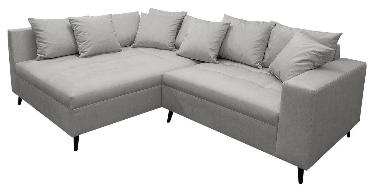 Ecksofa Pruno, Grau S: 174x247 Cm - Schwarz/Grau, Design, Textil (174/247cm) - MID.YOU