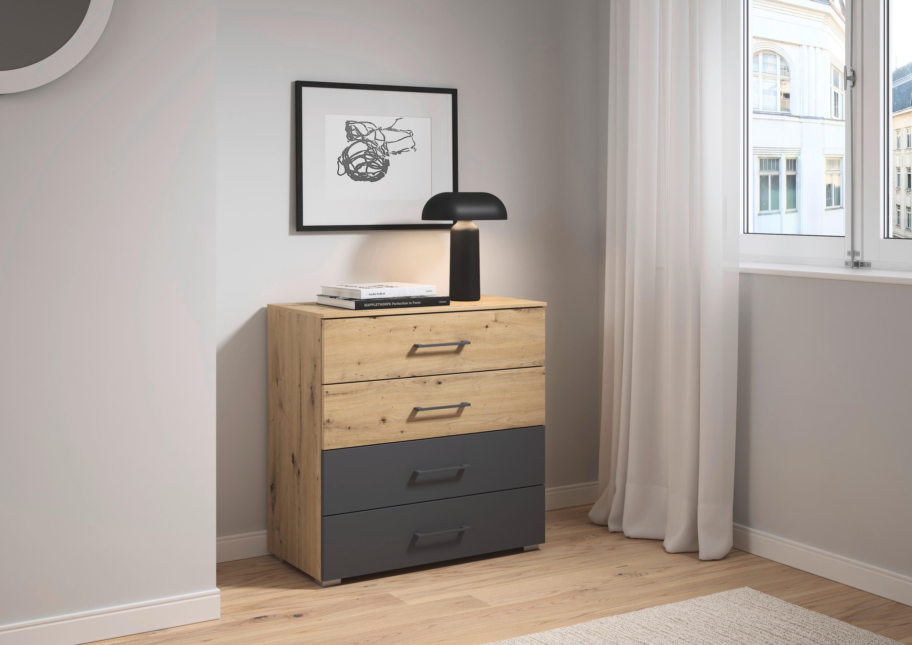 Kommode Bilbao Extra Eiche Artisan/Grau B: 80 cm - Eiche Artisan/Grau, MODERN, Holzwerkstoff (80/81/42cm) - Rauch Möbel