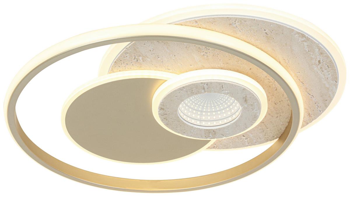 LED-Deckenleuchte Cara - Sandfarben/Champagner, Basics, Kunststoff/Metall (42/51/6,5cm) - Luca Bessoni