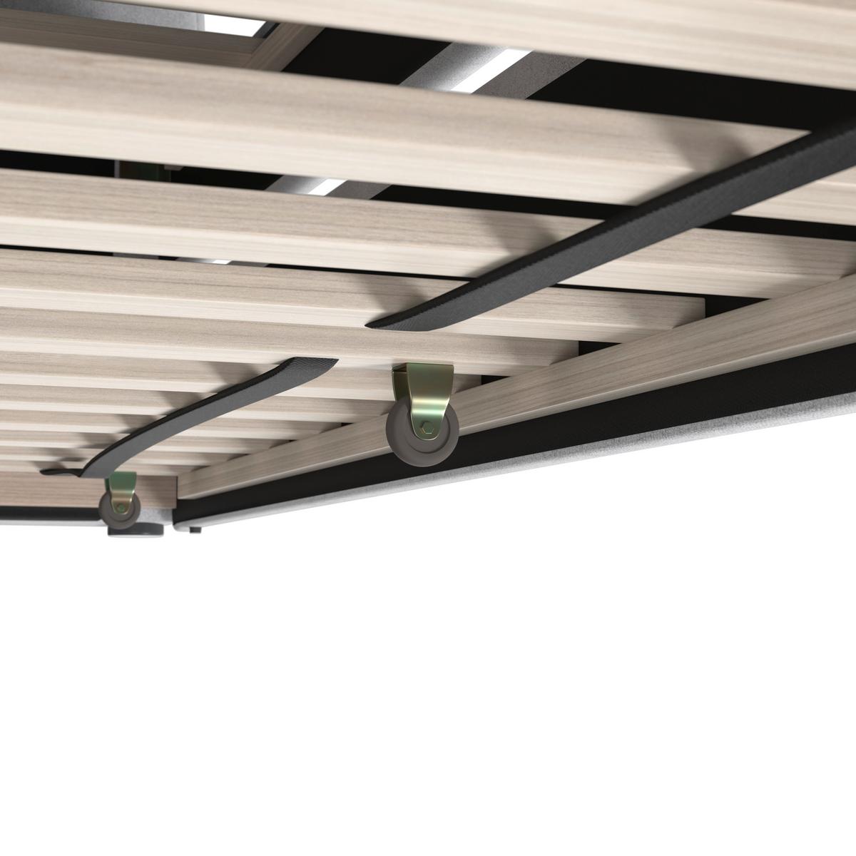 Výsuvná postel DREAM 180x200, světle šedá - černá/světle šedá, Moderní, dřevo/textil (90/200cm) - Bessagi Home