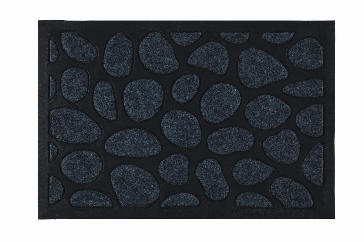 DVEŘNÍ ROHOŽKA Stone, 40/60cm - šedá/černá, Konvenční, textil/plast (40/60cm) - Mömax