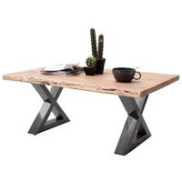 Couchtisch Holz Massiv Cartagena Akazie/nickelfarben - Akaziefarben/Nickelfarben, MODERN, Holz/Metall (110/45/70cm)