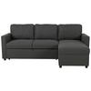 Ecksofa Mit Schlaffunktion & Bettkasten Rosi Anthrazit - Anthrazit/Schwarz, Basics, Textil (215/145cm) - P & B