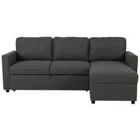 Ecksofa Mit Schlaffunktion & Bettkasten Rosi Anthrazit - Anthrazit/Schwarz, Basics, Textil (215/145cm) - P & B