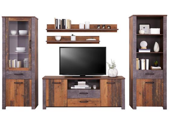 Vorzugskombination Ontario 6 - Eichefarben/Dunkelgrau, Trend, Glas/Holzwerkstoff (318,8/200/41,5cm) - Ombra Vorzugskombination Ontario 6 - Eichefarben/Dunkelgrau, Trend, Glas/Holzwerkstoff (318,8/200/41,5cm) - Ombra