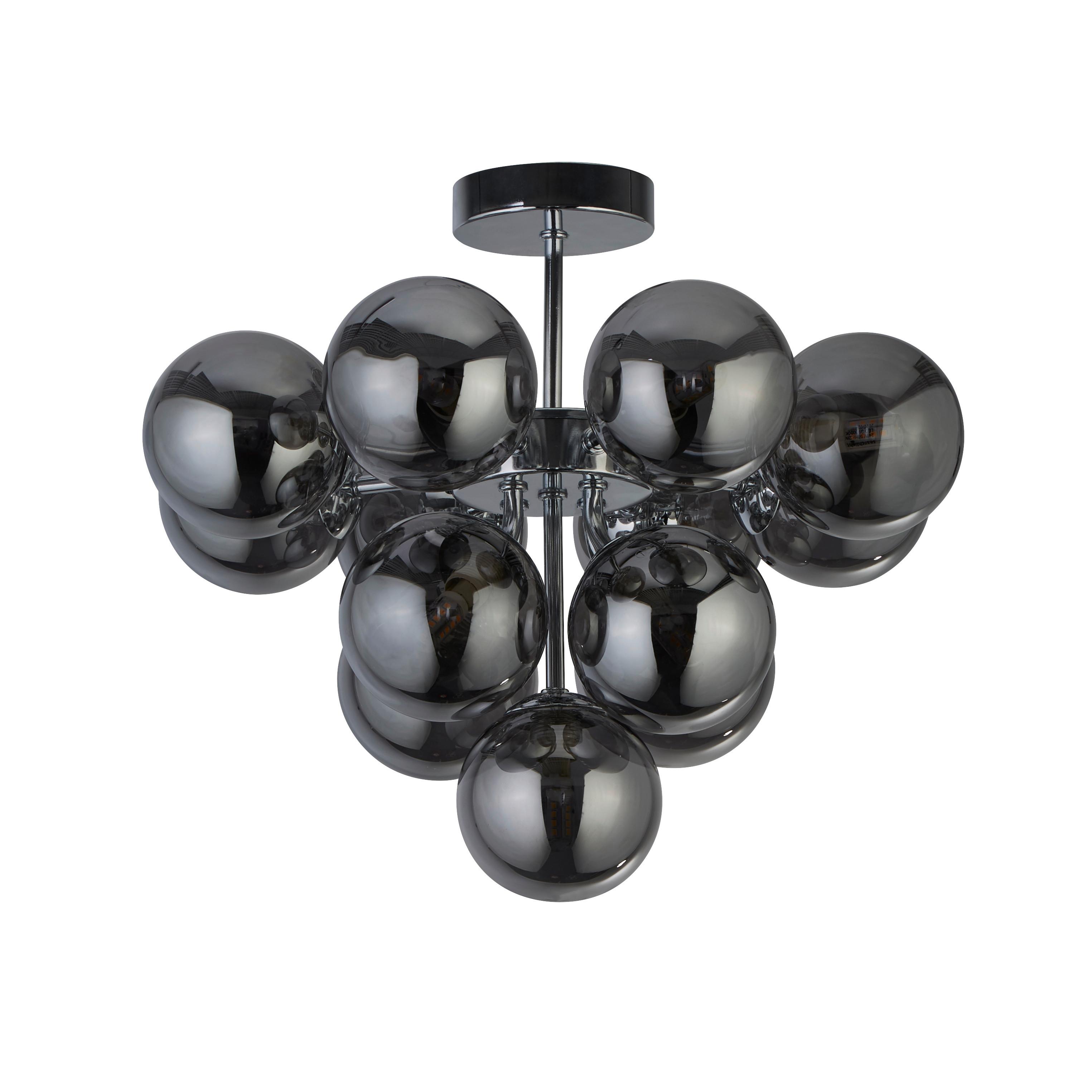 Deckenleuchte 52131-13sm Berry - Chromfarben, Design, Glas/Metall (41/35cm)