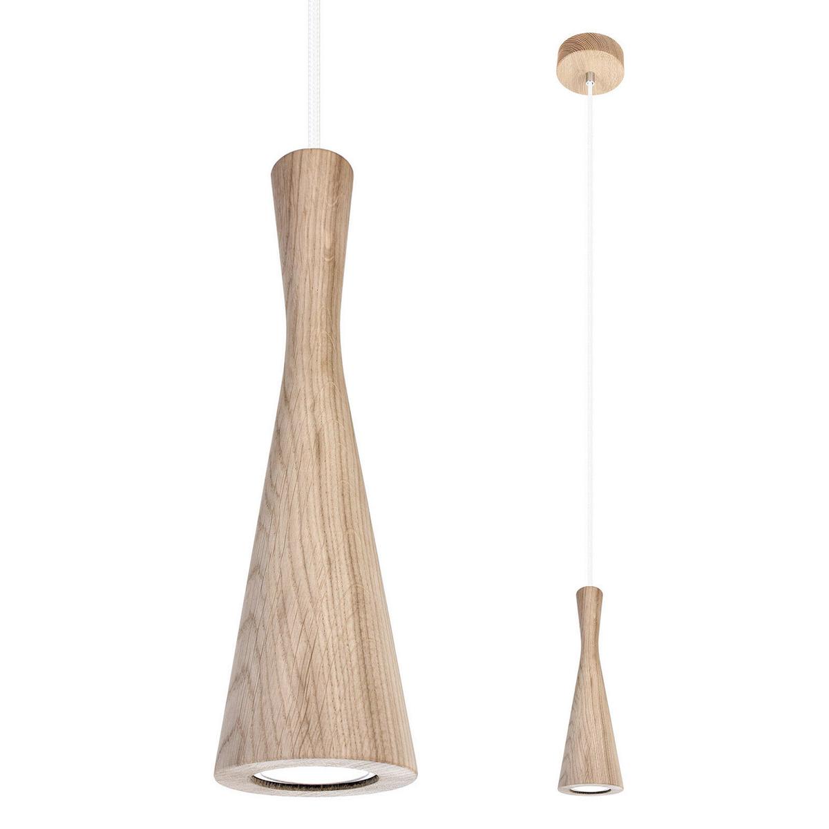 Hängeleuchte 8510145 Vegas - Eichefarben/Weiß, Natur, Holz (10/90-140cm)