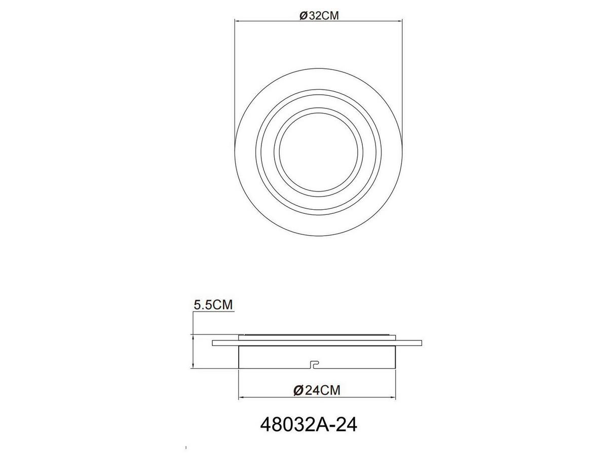 Led-deckenleuchte 48032a-24 Jayden - Champagner/Dunkelbraun, KONVENTIONELL, Holzwerkstoff/Kunststoff (32/5.5cm) - Globo