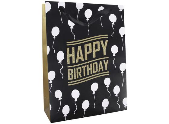 Geschenktasche Golden Birthday S - Goldfarben/Schwarz, MODERN, Karton (23/18/10cm) Geschenktasche Golden Birthday S - Goldfarben/Schwarz, MODERN, Karton (23/18/10cm)
