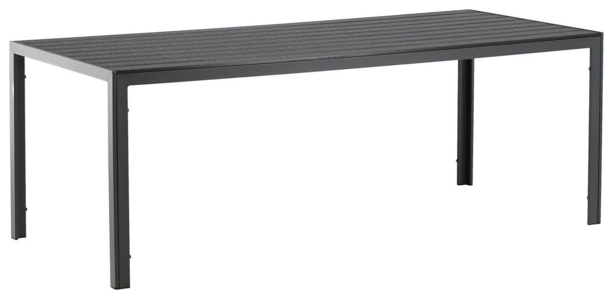 Gartentisch Break Aluminium L: 205cm - Schwarz, KONVENTIONELL, Metall (205/90/73,5cm) - Gardenson