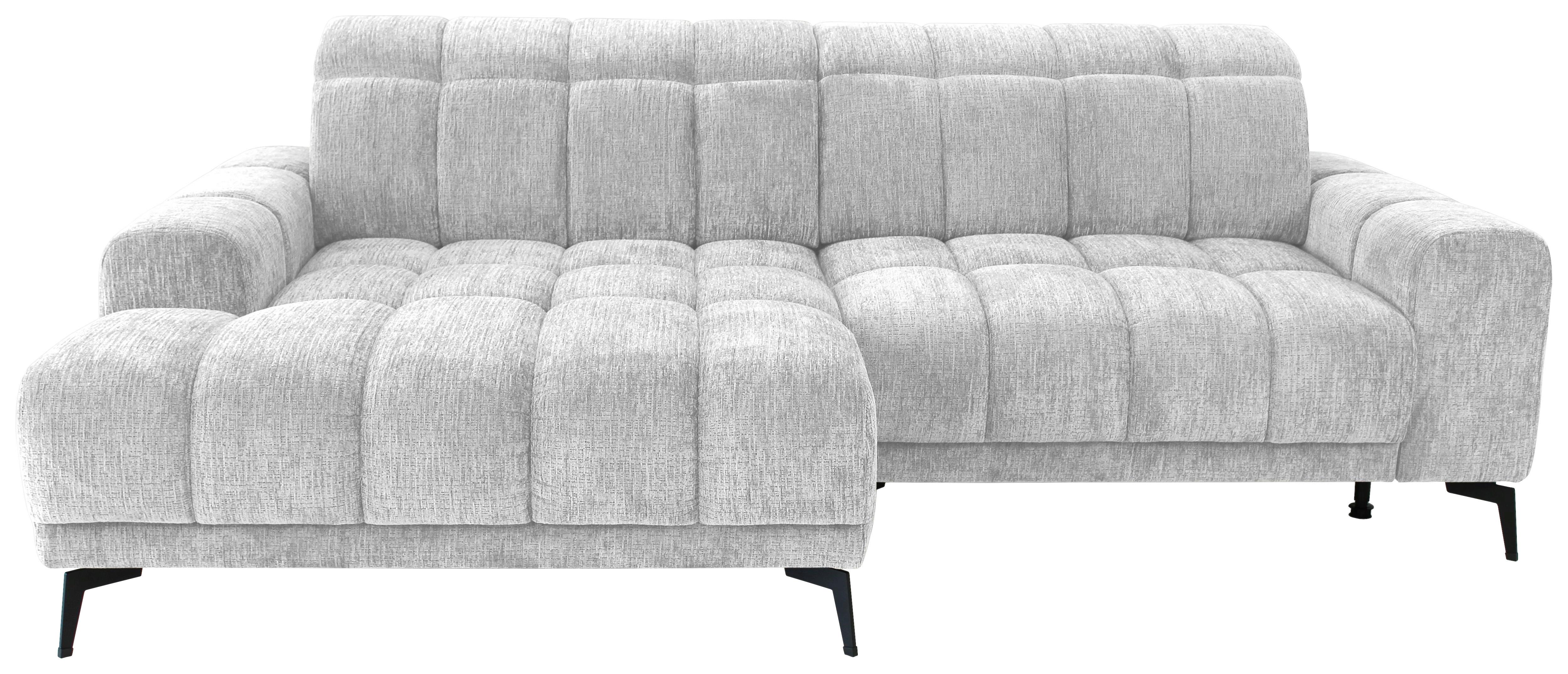 Rohová sedačka LAYA, levá, stříbrná žinylka KANSAS - barvy stříbra, Moderní, textil (155/250cm) - Premium Living