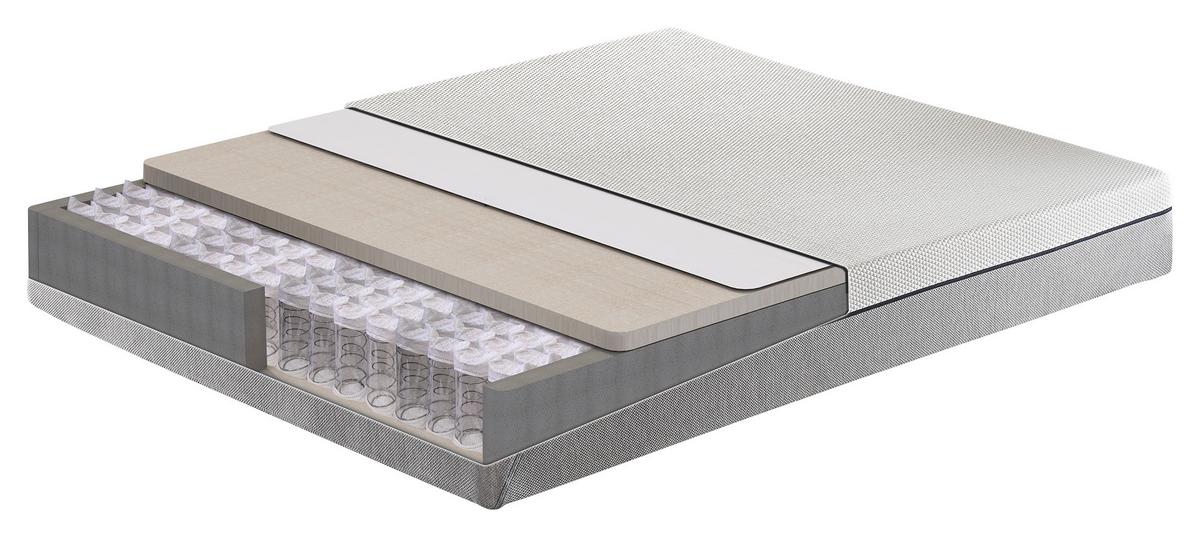 Taschenfederkernmatratze Dream Box Pro 120x200 cm H: 24 cm - Weiß/Grau, Basics, Textil (120/200cm) - Yatas