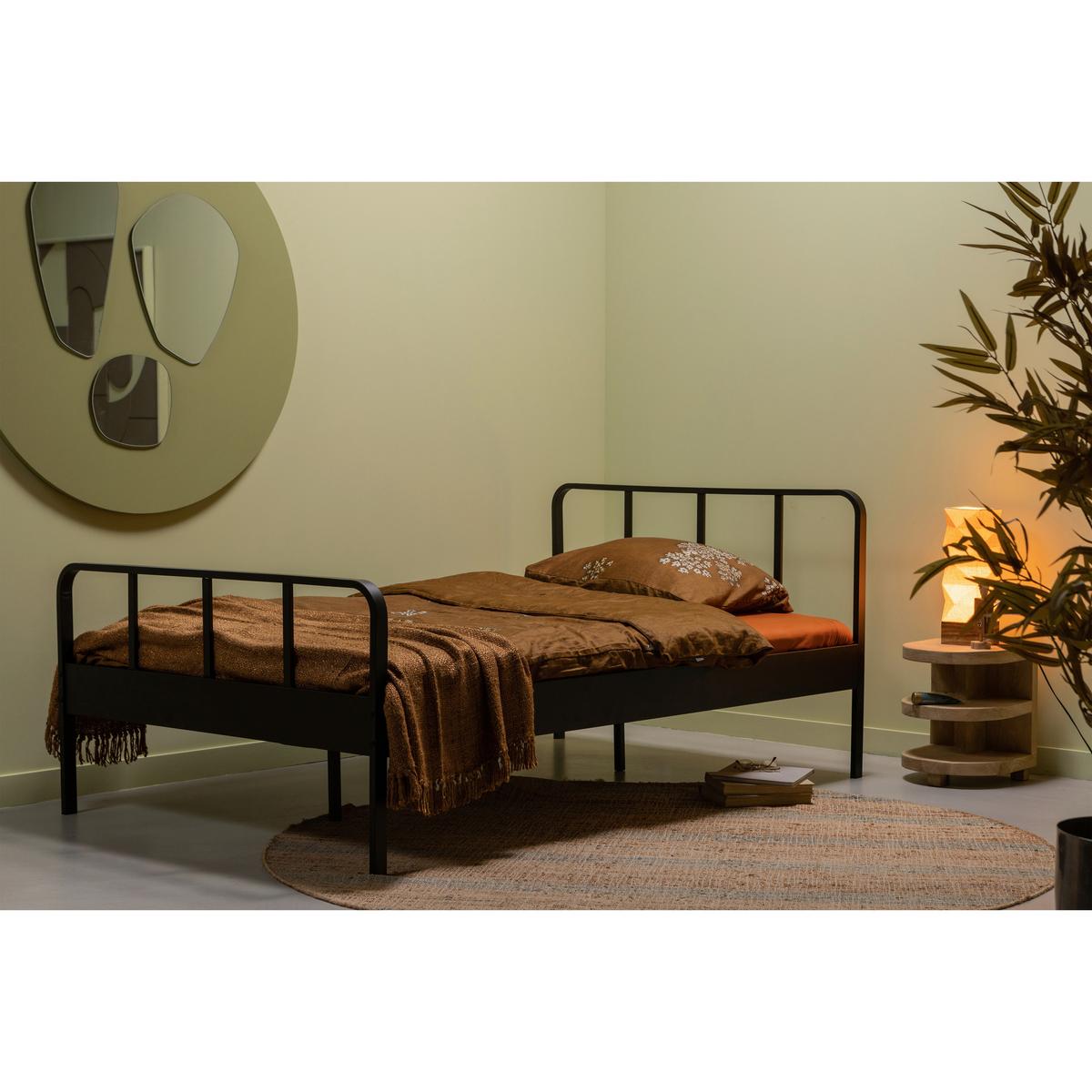 METALLBETT Mees Schwarz 120x200cm - Schwarz, Basics, Metall (120/200cm) - MID.YOU