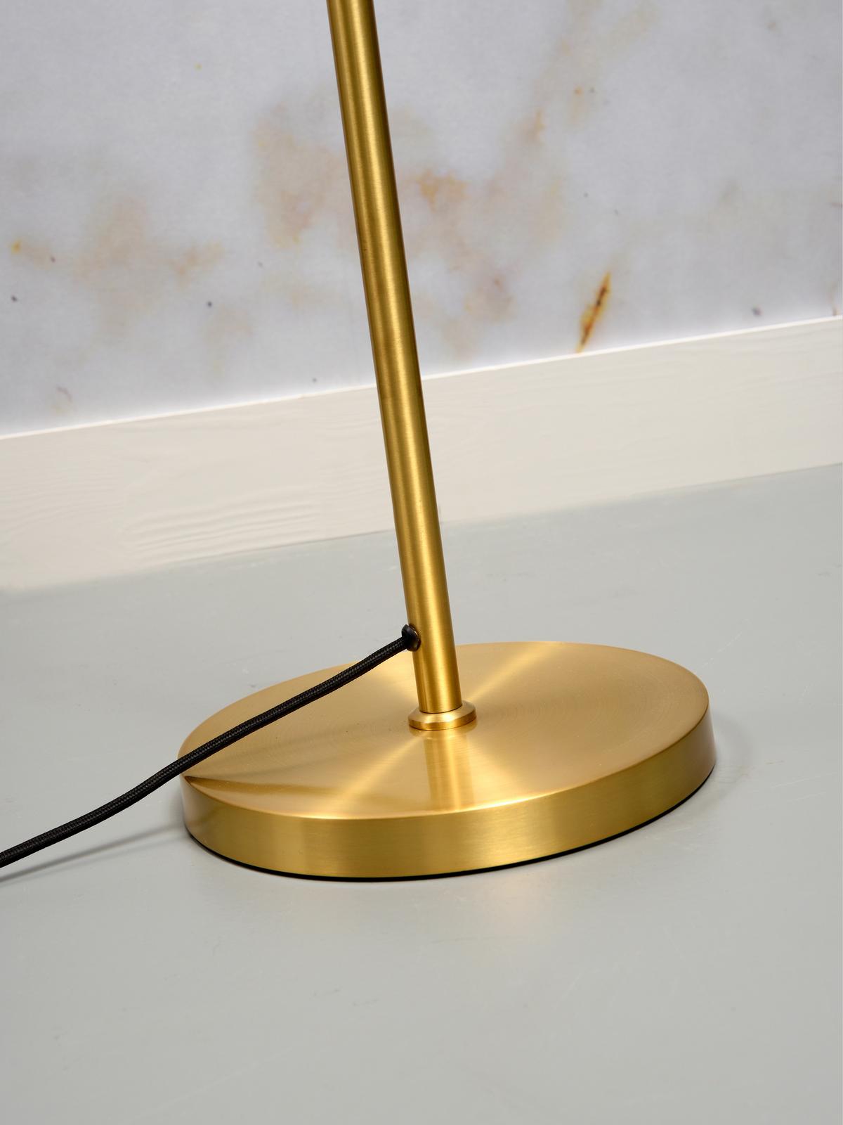 Stehlampe Lyon Goldfarben 1-Flammig drehbar mit Flexarm - Goldfarben, Design, Metall (89/153cm) - It's about Romi