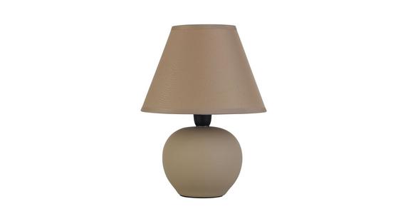 Tischlampe Cindy Beige mit Schnurschalter - Beige/Schwarz, ROMANTIK / LANDHAUS, Keramik/Kunststoff (18/24cm) - James Wood