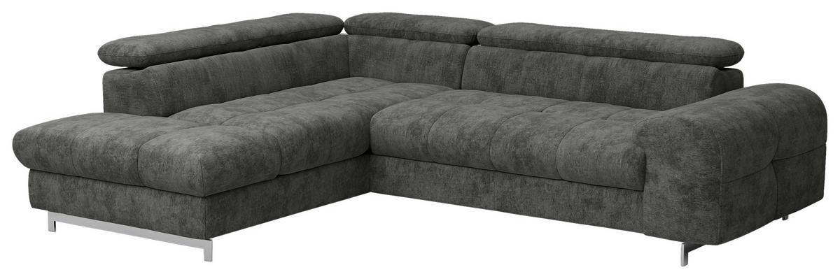 Ecksofa Mit Schlaffunktion Cloud + Anthrazit - Chromfarben/Anthrazit, KONVENTIONELL, Textil (206/257cm) - Livetastic