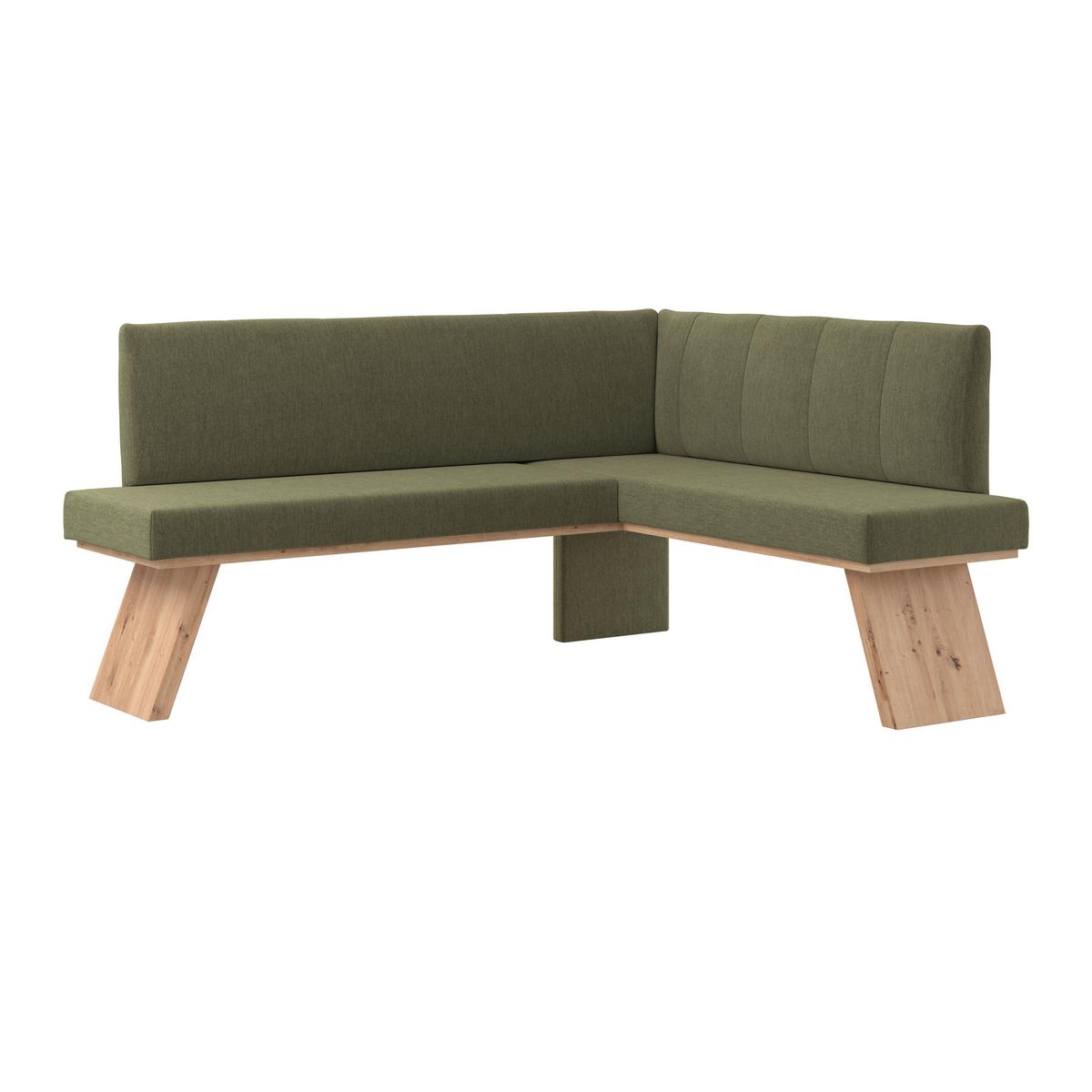 Eckbank Emma Ii - Eichefarben/Grün, KONVENTIONELL, Holzwerkstoff/Textil (185/150cm)