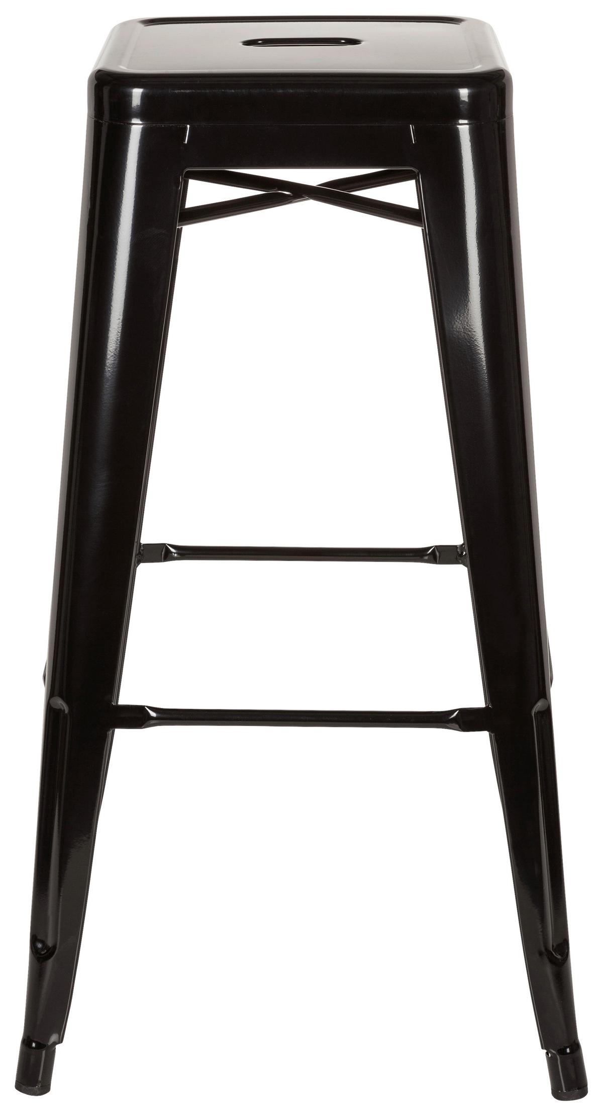 Barhocker Vantaggio High Schwarz Stapelbar - Schwarz, Basics, Metall (44/77/44cm) - MID.YOU