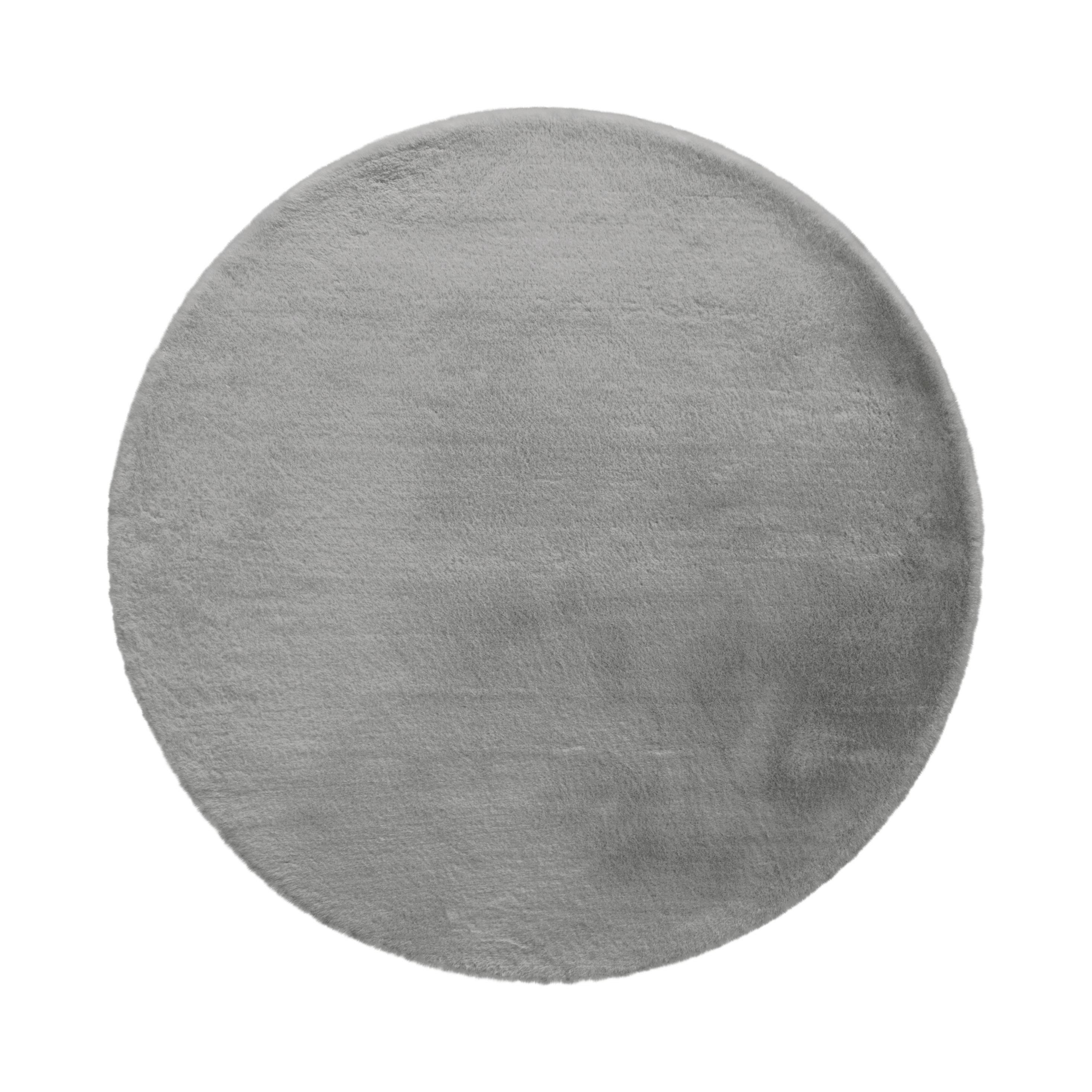 Kunstfell Caroline 5 grau Ø ca. 120cm - sivá, Modern, textil (120cm) - Mömax