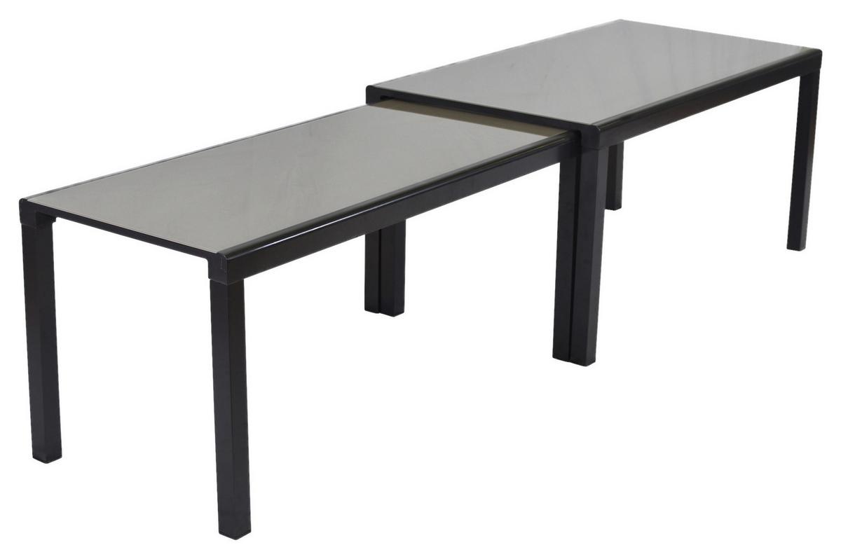 Gartenmöbel Set 7-tlg Florenz Aus Metall/textil/glas - Graphitfarben/Grau, MODERN, Glas/Textil - Gardenson