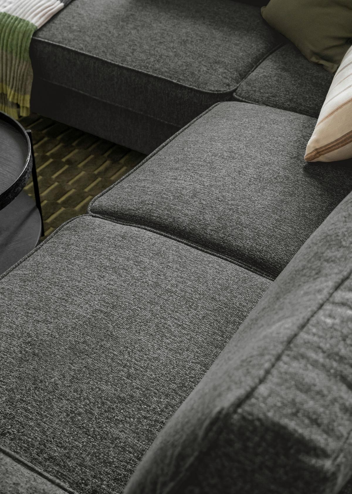 Ecksofa Molly Dunkelgrau S: 198x233 cm - Dunkelgrau/Schwarz, Textil (198/233cm) - MID.YOU
