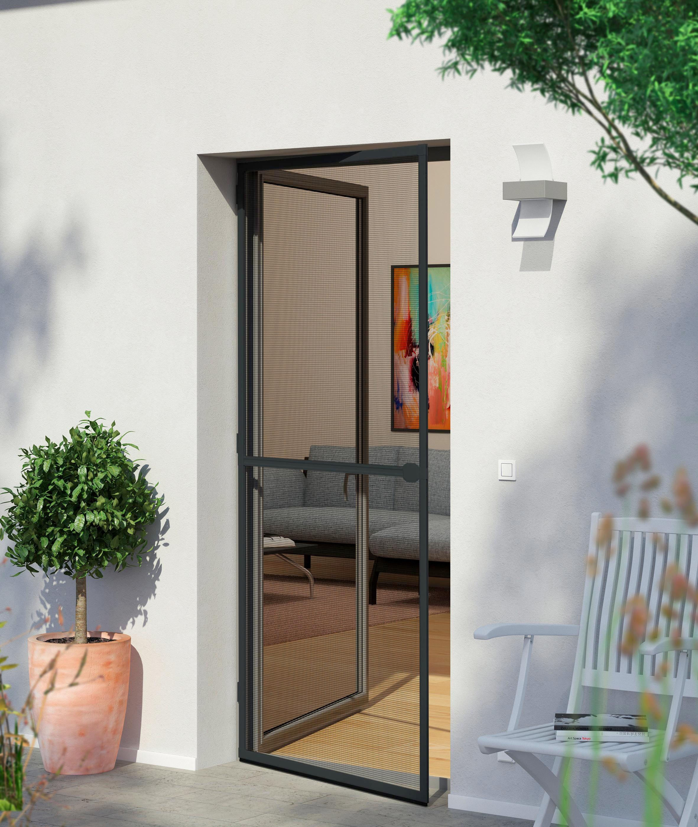 Fliegengitter Rahmentür in Schwarz