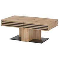 Couchtisch Luara - Schwarz/Eiche Artisan, Design, Holzwerkstoff (110/60/45cm) - Livetastic