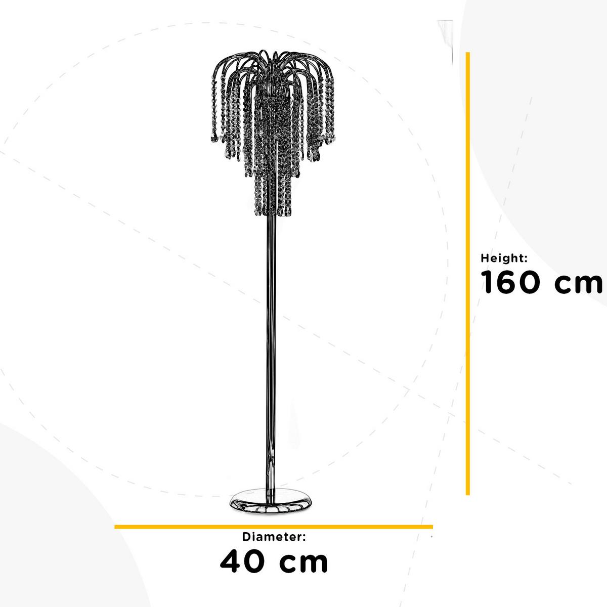 Stehleuchte 4698/pt - Chromfarben, KONVENTIONELL, Glas/Metall (40/160cm)