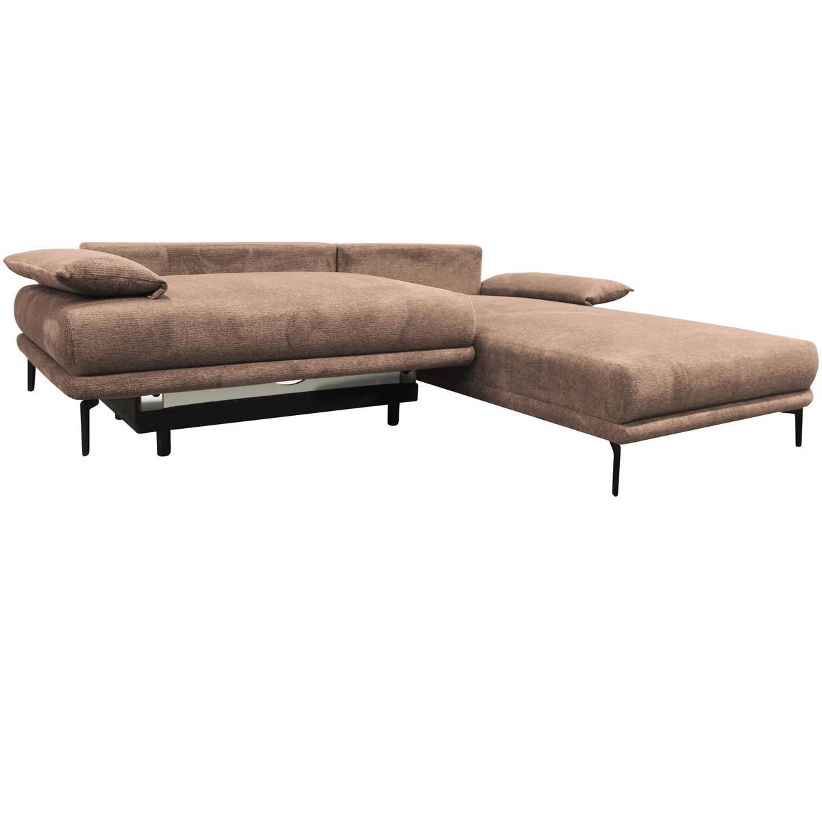 Ecksofa mit Bettkasten Lagacy 260x192 cm Webstoff Beige - Beige/Schwarz, Design, Textil (260/192cm) - MID.YOU