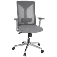 Drehstuhl Halifax Mit Armlehnen Grau/Weiß - Weiß/Grau, MODERN, Kunststoff/Textil (63/116/66cm) - MID.YOU