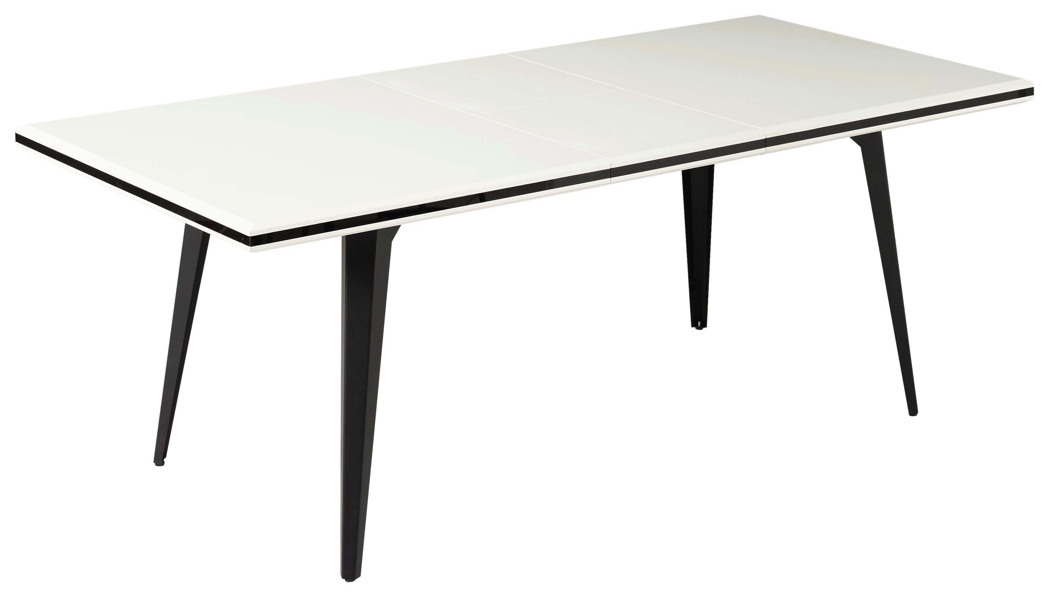 Esstisch Kobe - Schwarz/Weiß, MODERN, Holzwerkstoff/Metall (160-200/76/90cm) - MID.YOU