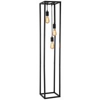 Stehlampe Chloe Schwarz Mit Fußschalter Länglich - Schwarz, ROMANTIK / LANDHAUS, Metall (25/25/140cm) - James Wood