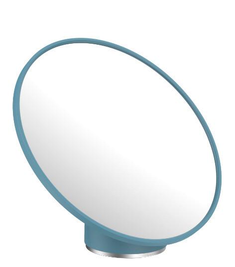 Kosmetické zrcátko Chris - modrá, Moderní, kov/plast (19,9/17,2/13,3cm) - Premium Living