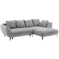 Ecksofa mit Schlaffunktion & Bettkasten Midway Grau - Schwarz/Grau, MODERN, Holz/Holzwerkstoff (282/187cm)