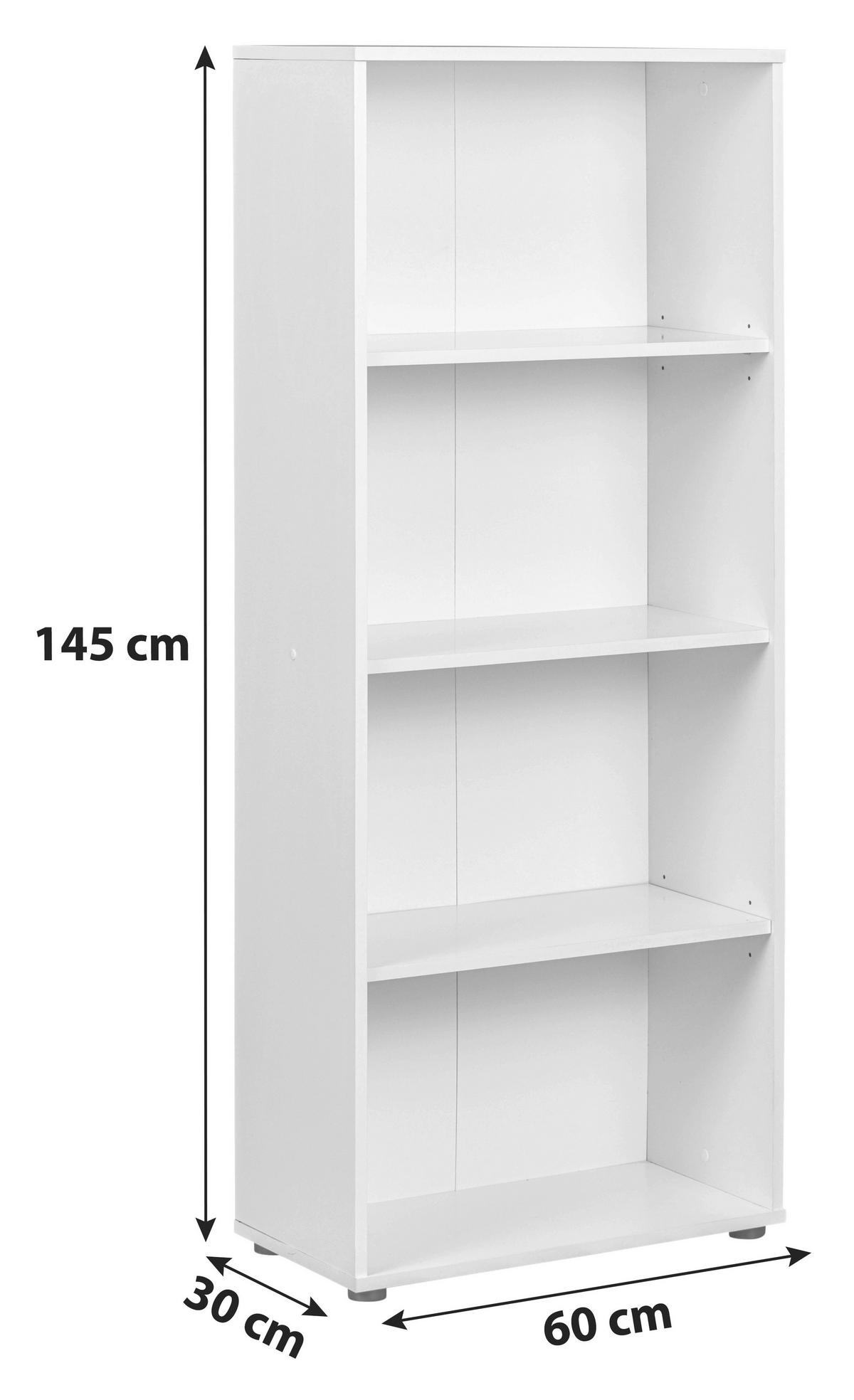 Regal Arco B 60cm, Weiß - Weiß, Basics, Holzwerkstoff (60/145/30cm) - MID.YOU