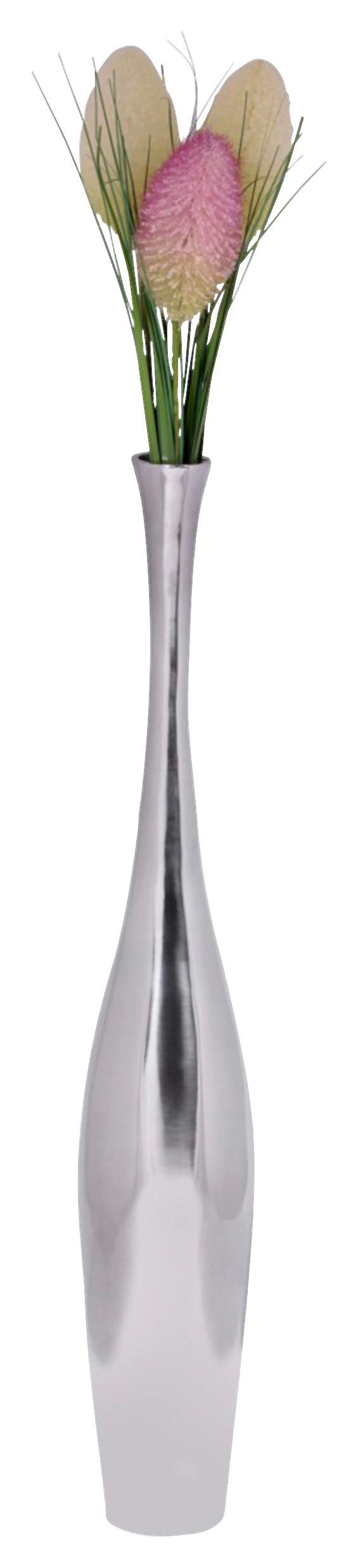 Dekorační Váza Wohnling Stříbrná - barvy stříbra, Moderní, kov (12/75/12cm) - MID.YOU