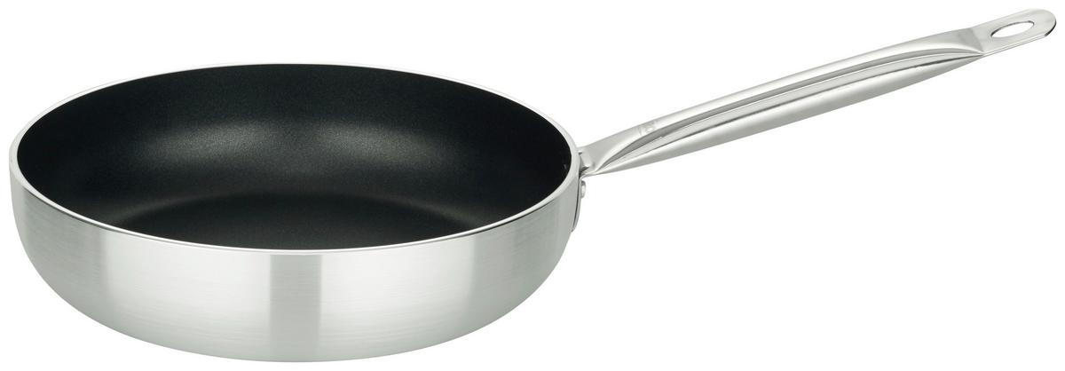 Schmorpfanne Bistro-Line Ø 28,5 cm aus Aluminium - Silberfarben/Schwarz, Basics, Metall (28,5/7cm)