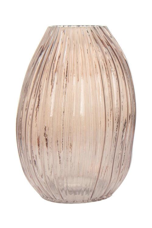 Vase Sidney Bauchig Glas Braun/rosa H: 25 Cm - Altrosa, MODERN, Glas (16/25/18cm) - Kayoom