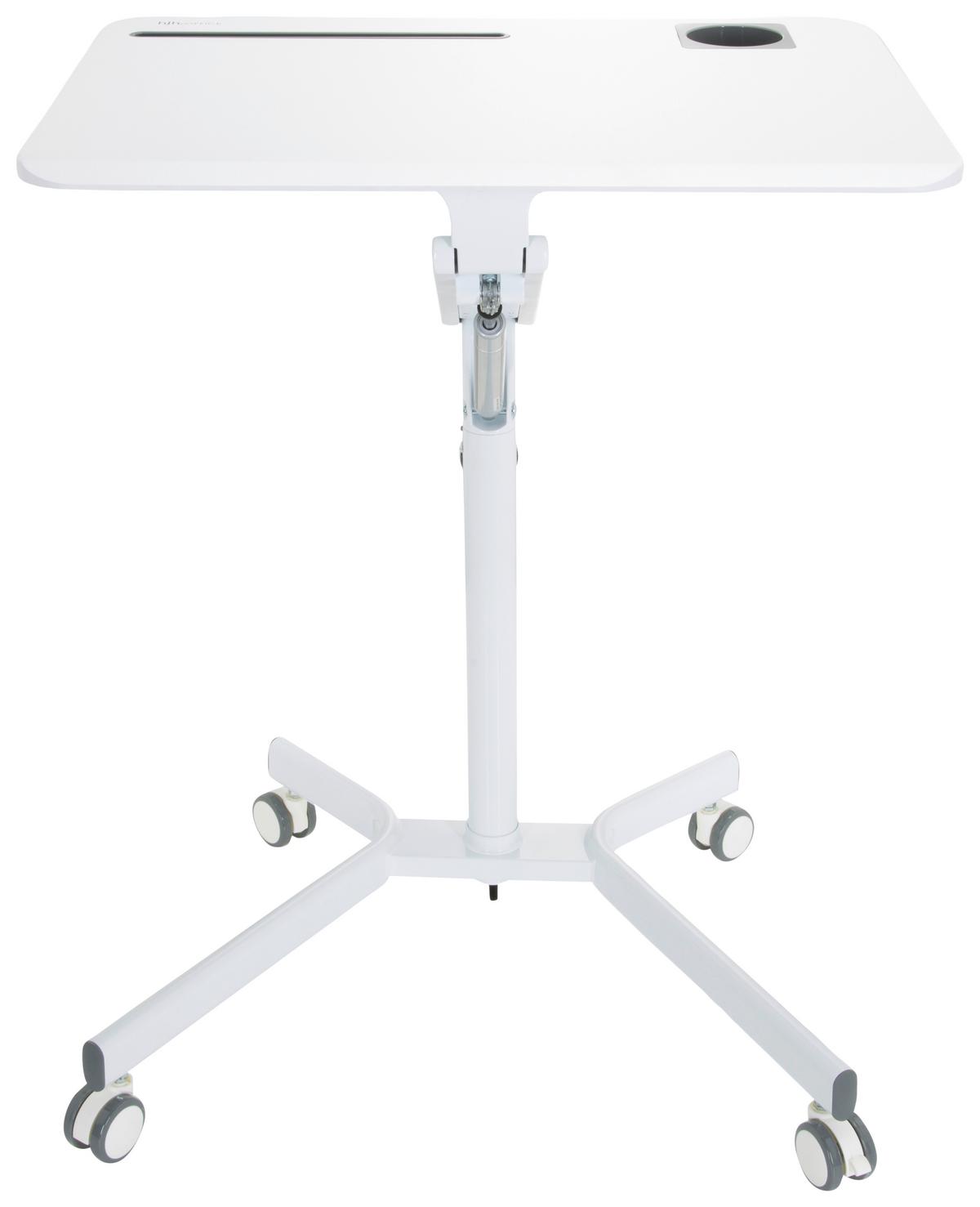 Stehschreibtisch Stand Vm-Su höhenverstellbar Weiß - Weiß, Basics, Holzwerkstoff/Kunststoff (77/73-105/57cm) - MID.YOU